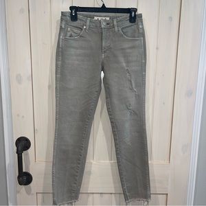 AMO Stix Crop Sage Green Jeans